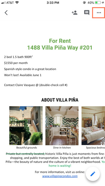 tapping the more button tapping the more button