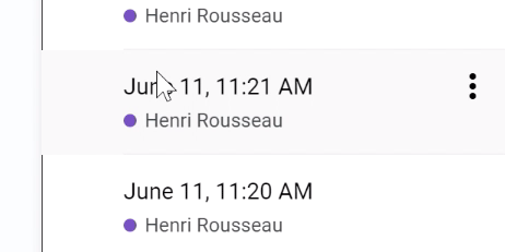 clicking a version clicking a version