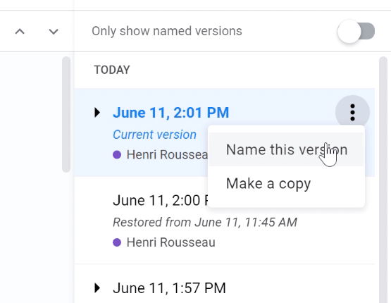 clicking name this version clicking name this version