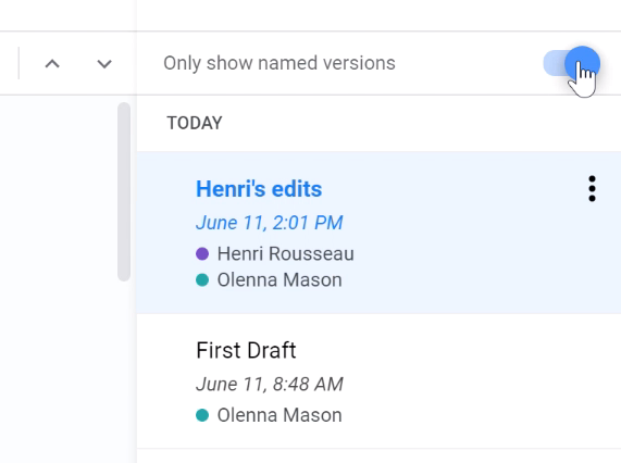 only show named versions only show named versions