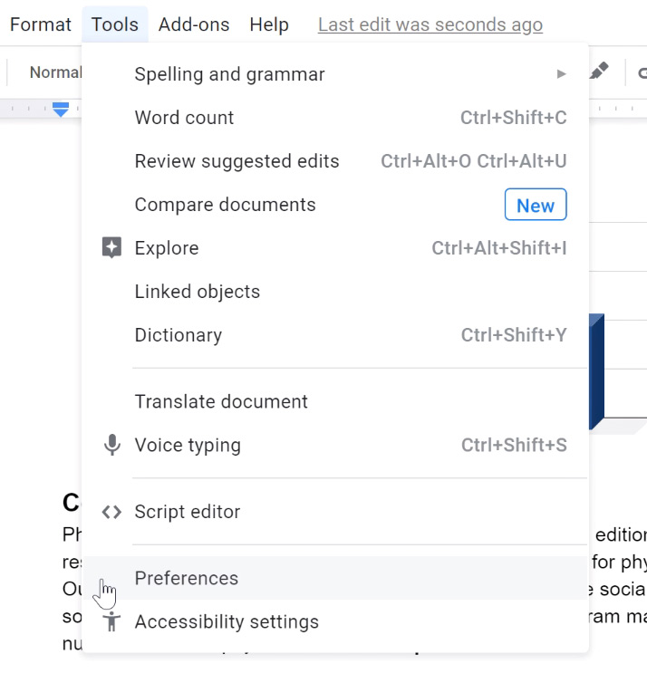 clicking preferences clicking preferences
