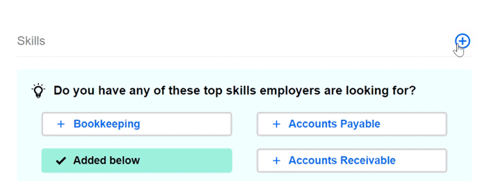 clicking to add a new skill clicking to add a new skill