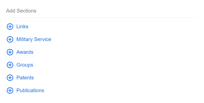 add more sections add more sections