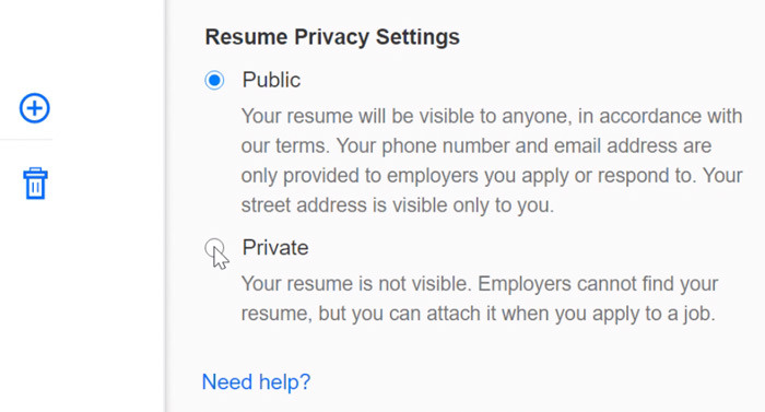 making resume private making resume private