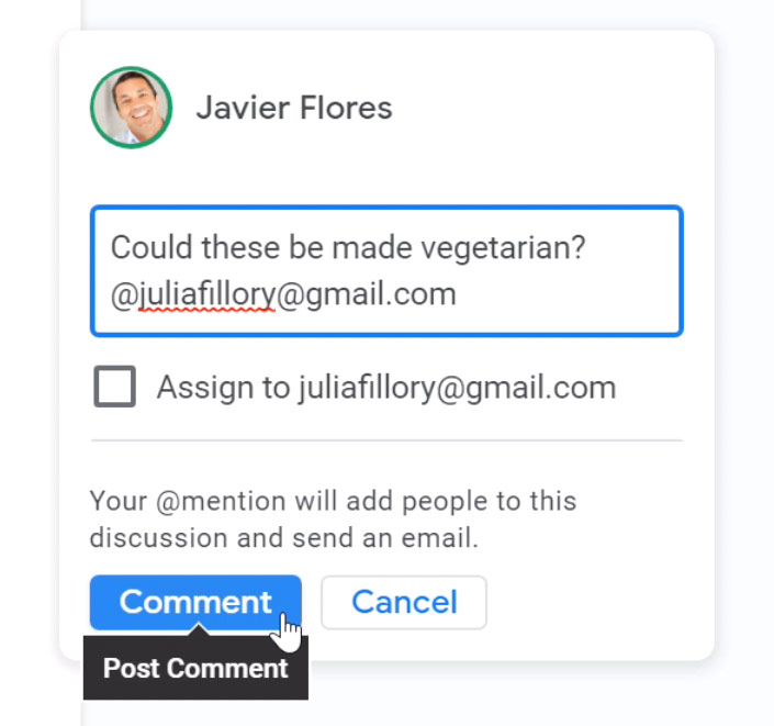 clicking comment clicking comment