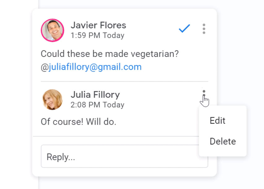 clicking edit comment clicking edit comment