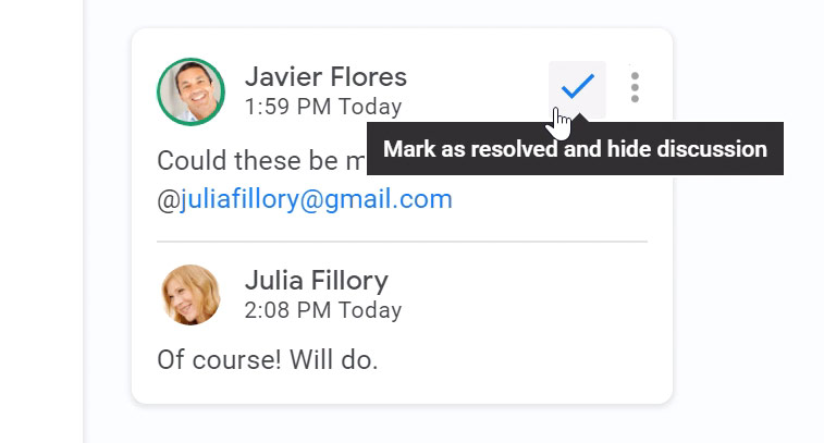 resolving a comment resolving a comment