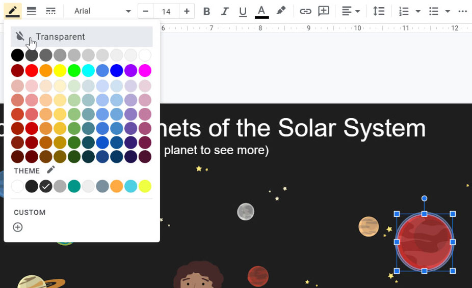 selecting transparent border color selecting transparent border color