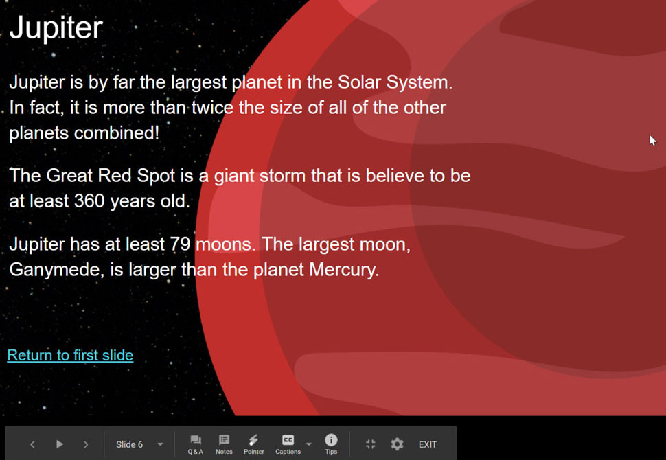 going to the slide via the link going to the slide via the link