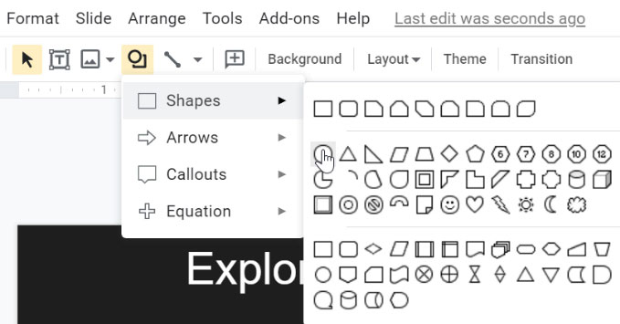 selecting the circle selecting the circle