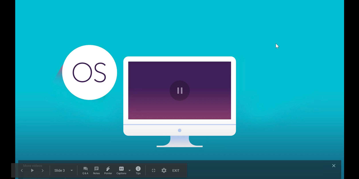 pausing video in presentation mode