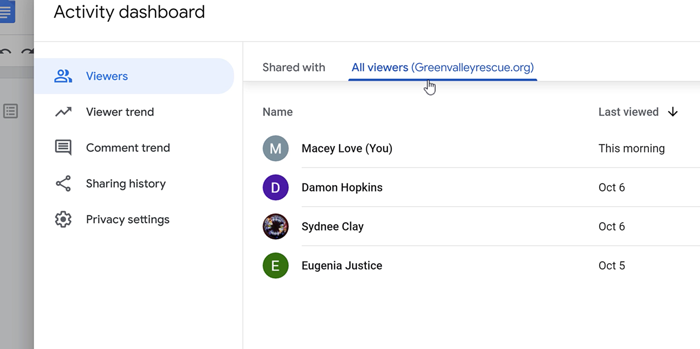 selecting all viewers tab selecting all viewers tab