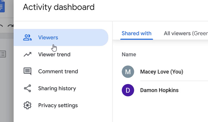 selecting viewers tab selecting viewers tab