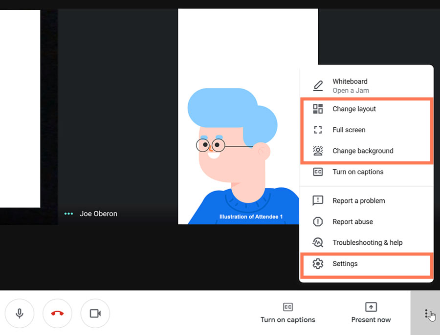 viewing the three dots menu