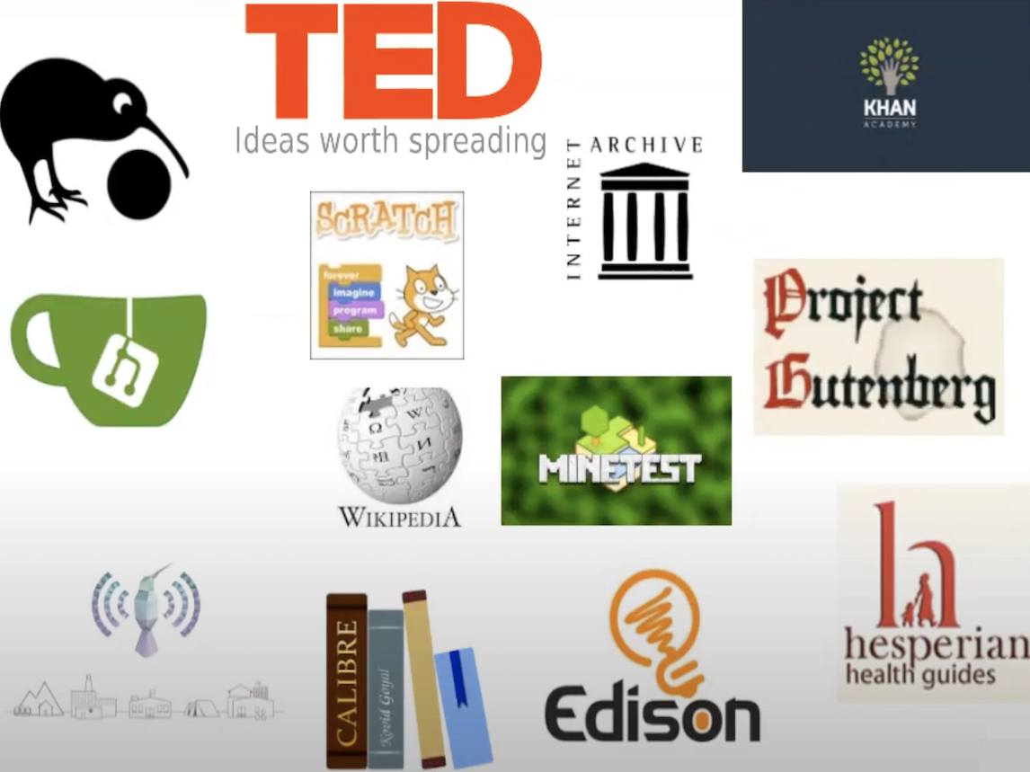 Internet-in-a-Box learning content examples